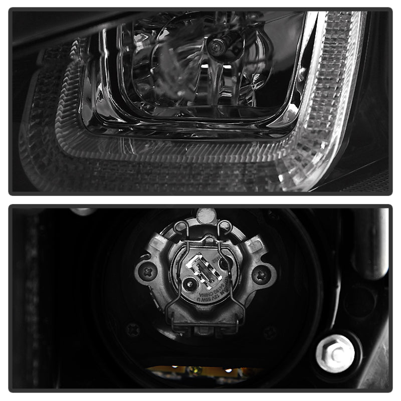 Spyder Volkswagen Golf VII 14-16 Projector Headlights DRL LED Blk Stripe Blk PRO-YD-VG15-BLK-DRL-BK SPYDER Headlights  AXOPROS