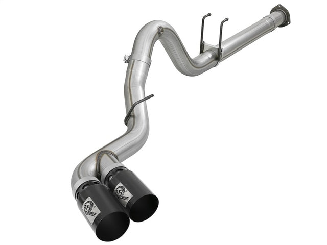 aFe Rebel XD 4in SS DPF-Back Exhaust 17-18 Ford Diesel Trucks V8-6.7L (td) w/ Dual Black Tips aFe DPF Back  AXOPROS