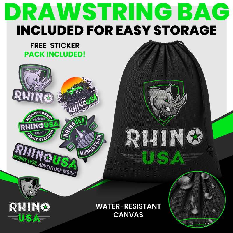 Rhino USA Medium Duty Ratchet Strap Tie-Down 4-Pack (Green) Rhino USA Cargo Tie-Downs  AXOPROS