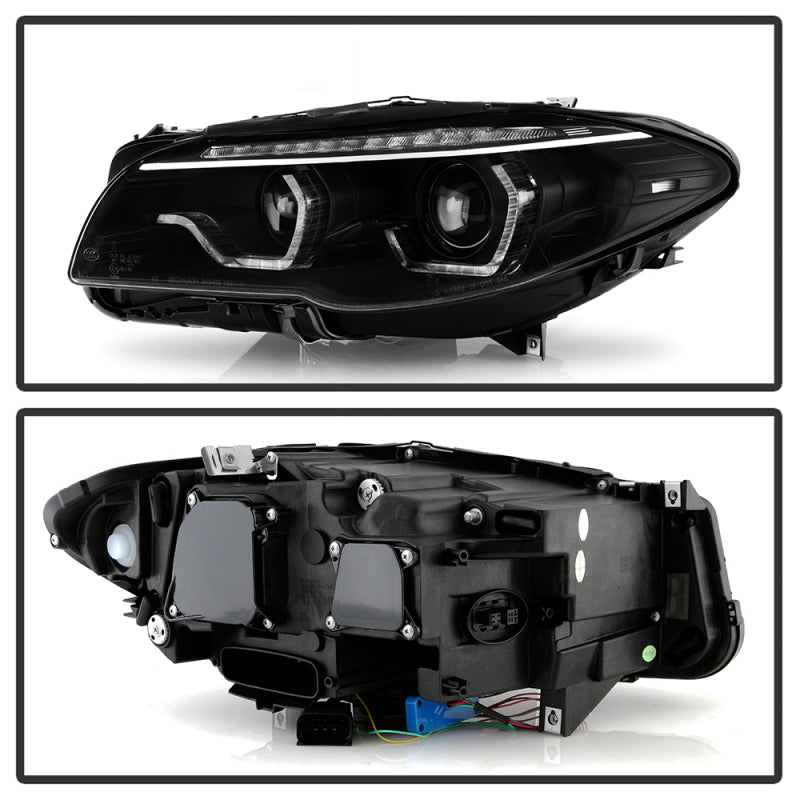 Spyder BMW 5 Series F10 11-13 Xenon/HID AFS Projector Headlights - Black PRO-YD-BMWF10HIDAFS-SEQ-BK SPYDER Headlights  AXOPROS