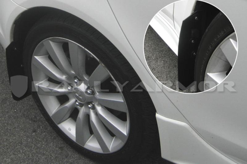 Rally Armor 07-17 Mitsubishi Lancer Basic Black Mud Flap w/ Black Logo Rally Armor Mud Flaps  AXOPROS