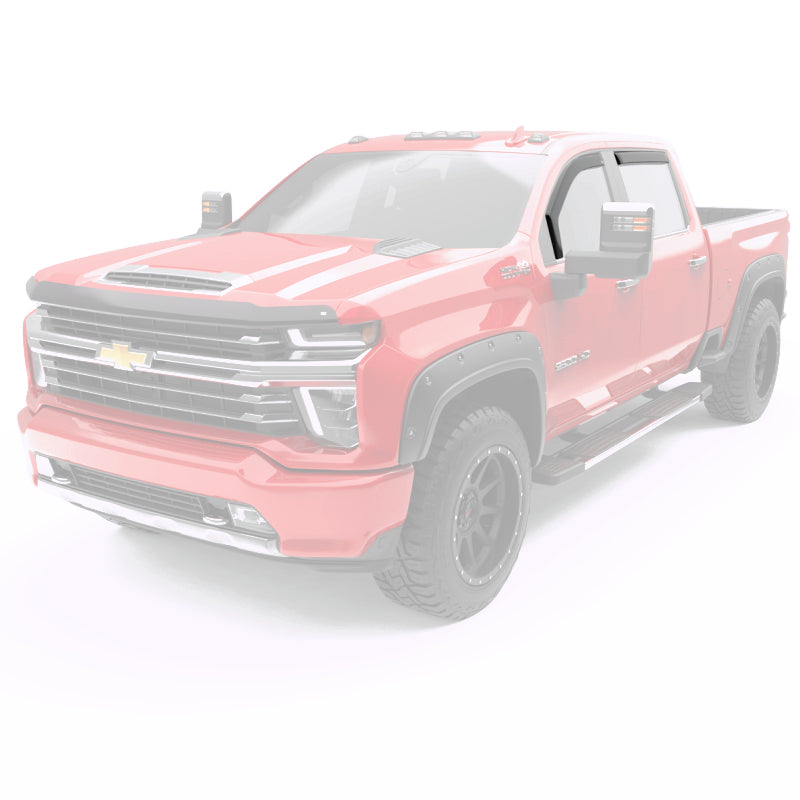 EGR 2019 Chevy 1500 Crew Cab In-Channel Window Visors - Dark Smoke EGR Wind Deflectors  AXOPROS