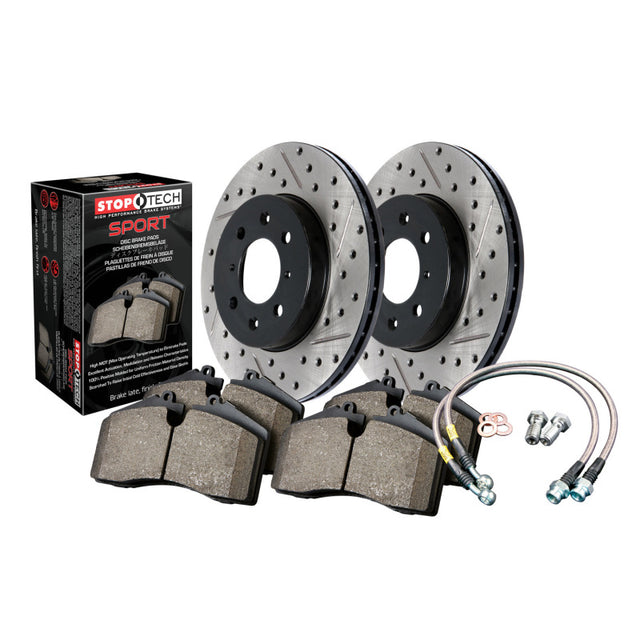 Sport Axle Pack, Drilled & Slotted, Rear Stoptech Brake Rotors - Slot & Drilled  AXOPROS