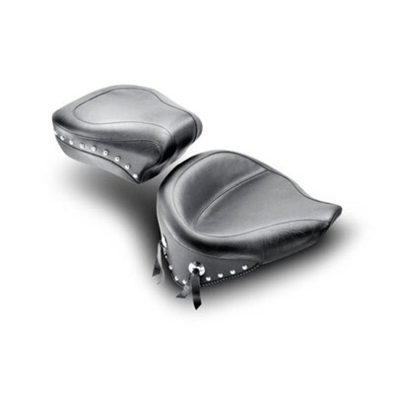 Mustang 00-15 Harley Softail Standard Rear Tire Wide Touring Passenger Seat w/Studs - Black Mustang Motorcycle Passenger Motorcycle Seats  AXOPROS