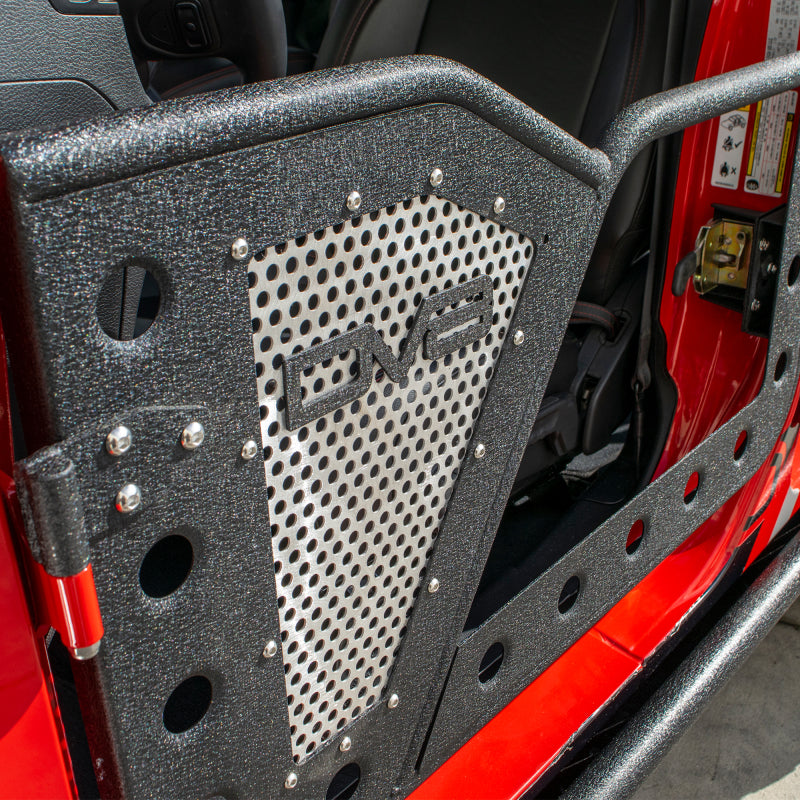 DV8 Offroad Jeep 18+ Wrangler JL / 20+ Gladiator JT Front Rock Doors w/ Perforated Aluminum Mesh DV8 Offroad Doors  AXOPROS