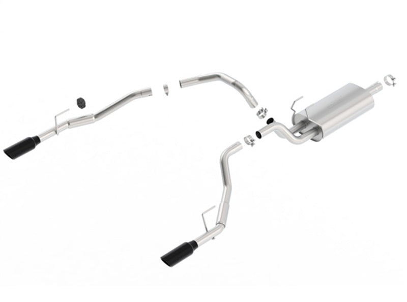 Borla 09-17 Ram 1500 5.7L V8 5in Single Tip Black Chrome Cat-Back Touring Exhaust Through Bumper Borla Catback  AXOPROS