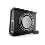 DS18 DS18 Single 12in Shallow Subwoofer and Enclosure 350 Watts RMS Amplified Sealed Black Carpet Subwoofers aftermarket performance part