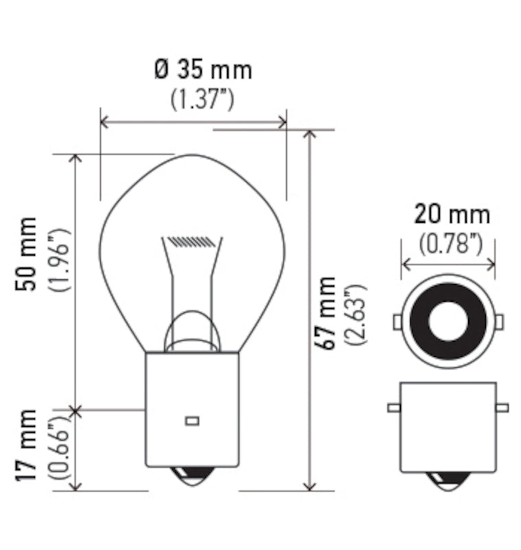 Hella Bulb 635 12V 35W Ba20S B11 F2 (MOQ 10) Hella Bulbs  AXOPROS