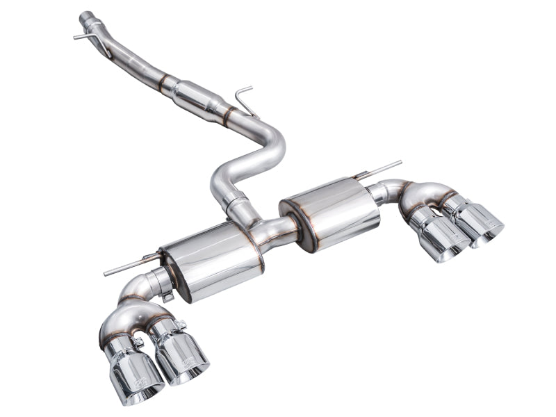 AWE MK8 Volkswagen Golf R 3in Touring Edition Quad Exhaust - Chrome Silver Tips AWE Tuning Catback  AXOPROS