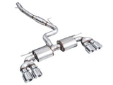 AWE MK8 Volkswagen Golf R 3in Touring Edition Quad Exhaust - Chrome Silver Tips AWE Tuning Catback  AXOPROS