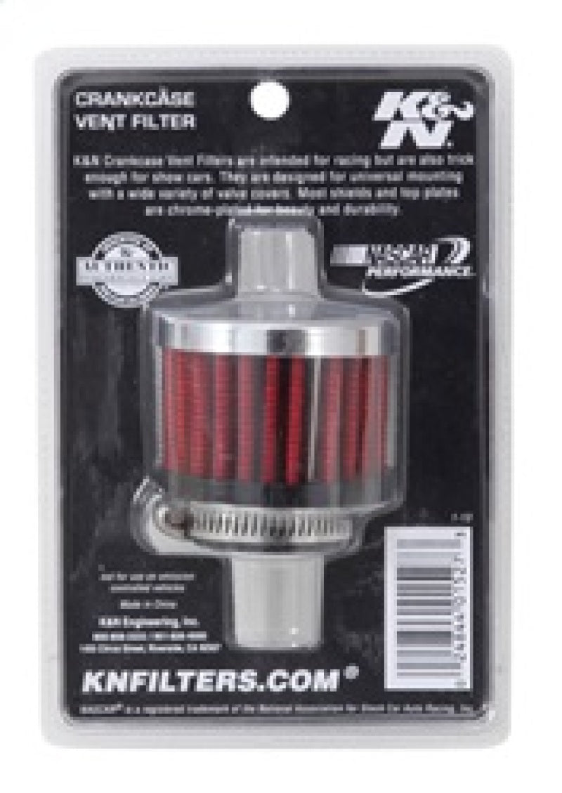 K&N 1in Flange ID x 2in OD x 1.5 inch H Rubber Base Crankcase Vent Filter K&N Engineering Air Filters - Universal Fit  AXOPROS