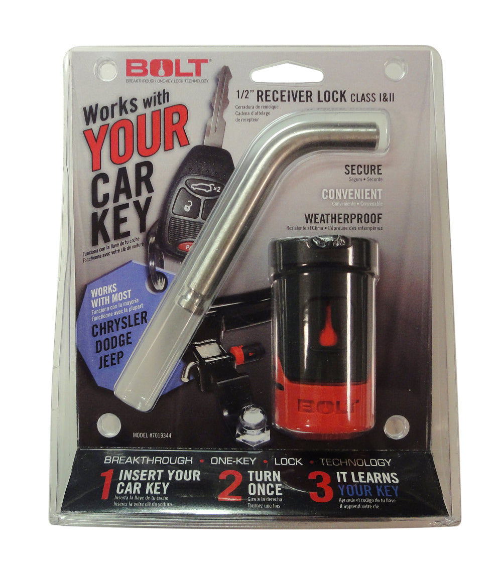 BOLT 1/2In. Receiver Lock Chrysler/Dodge/Jeep BOLT Trailer Hitch Lock  AXOPROS