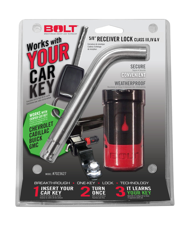 BOLT 5/8In. Receiver Lock GM Center Cut BOLT Trailer Hitch Lock  AXOPROS