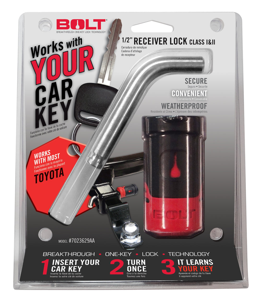BOLT 1/2In. Receiver Lock Toyota BOLT Trailer Hitch Lock  AXOPROS