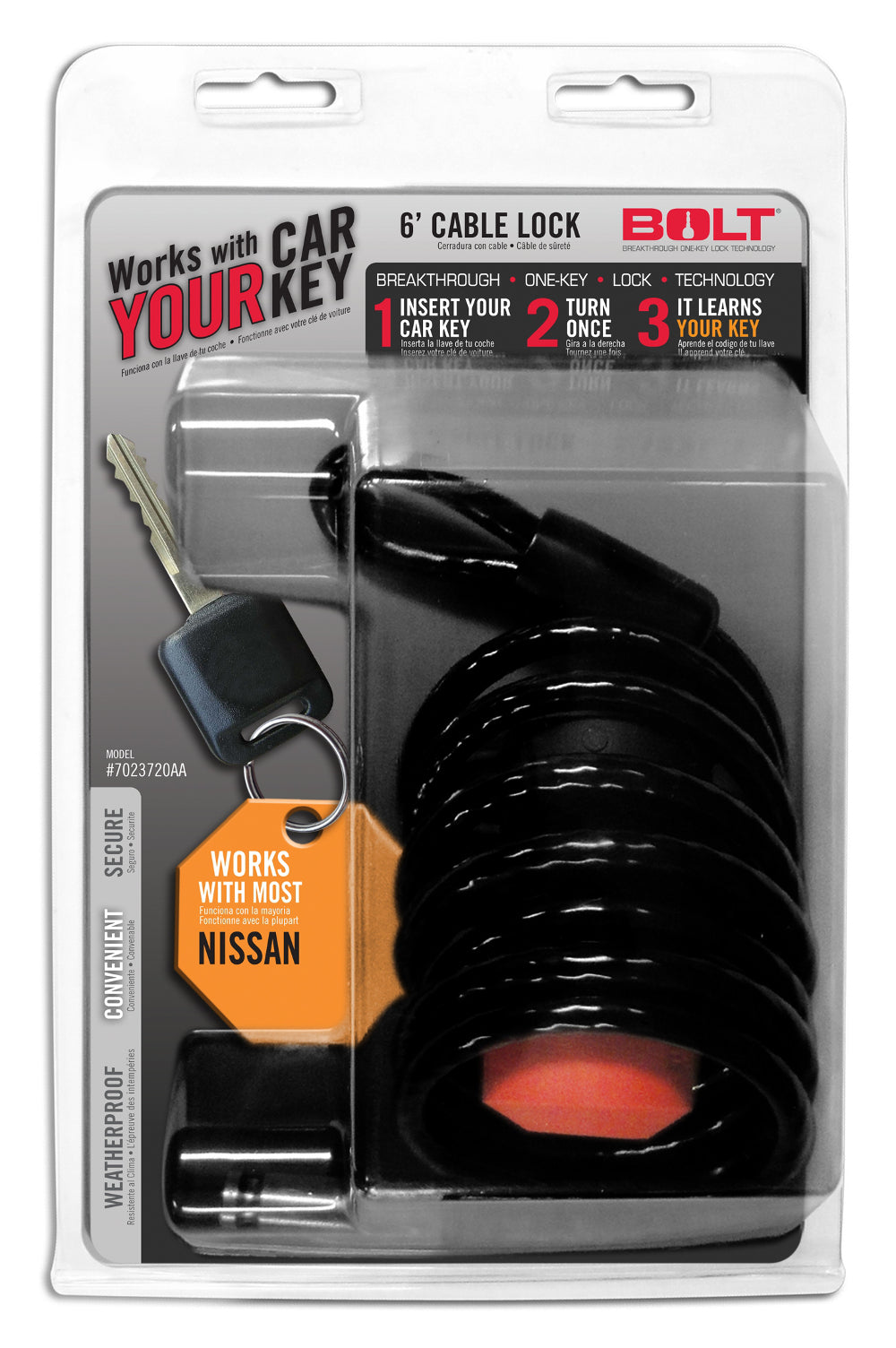BOLT 6Ft. Cable Lock Nissan BOLT Cable Lock  AXOPROS