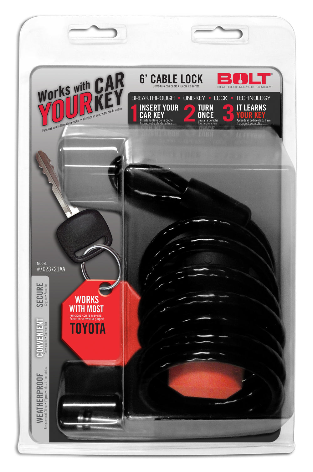 BOLT 6Ft. Cable Lock Toyota BOLT Cable Lock  AXOPROS
