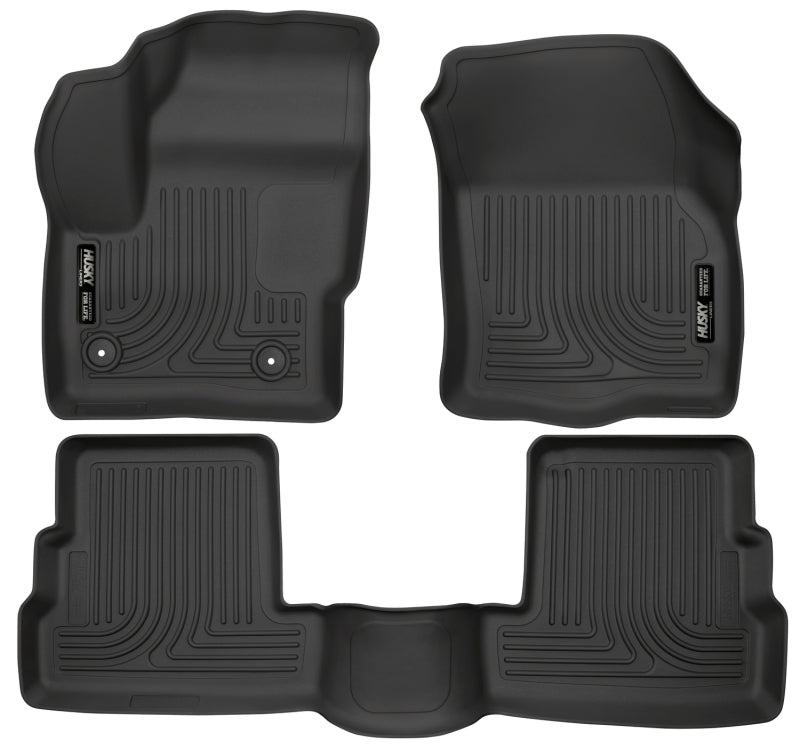 Husky Liners 2015 Lincoln MKC WeatherBeater Black Front & Second Seat Floor Liner Husky Liners Floor Mats - Rubber  AXOPROS