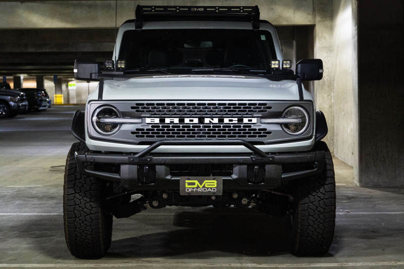 DV8 Offroad 21-22 Ford Bronco Factory Front Bumper Licence Relocation Bracket - Front DV8 Offroad License Plate Relocation  AXOPROS