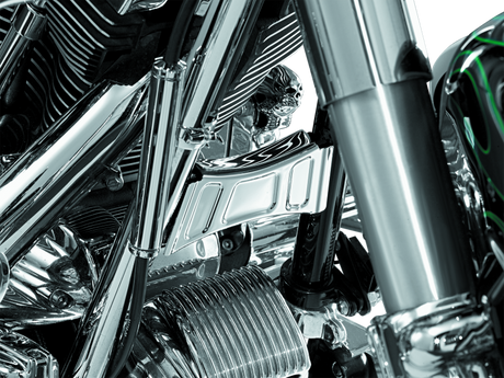 Kuryakyn Downtube Cross Brace Cover 99-13 Touring Chrome - AXOPROS Kuryakyn Frame Sliders  