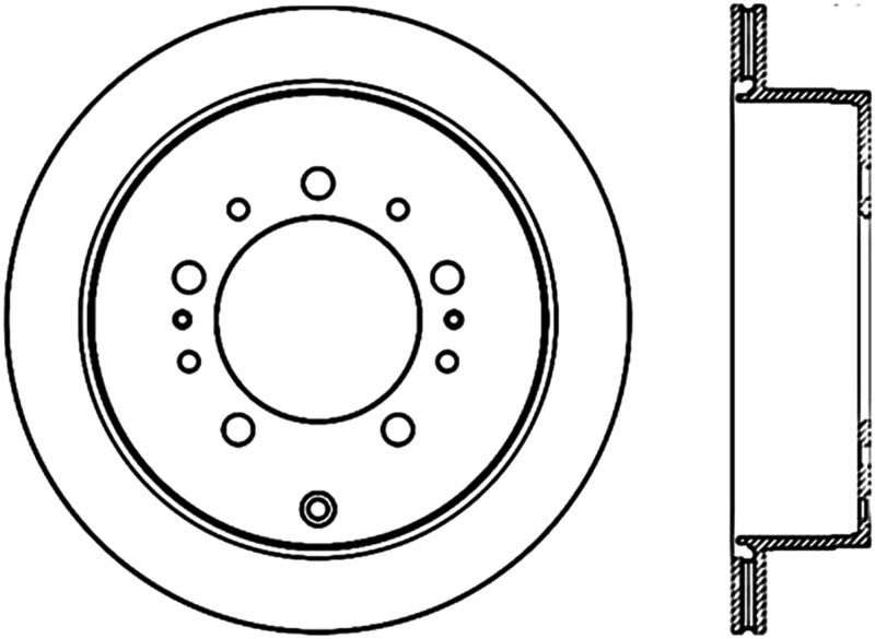 StopTech Sport Slot 08-13 Lexus LX450/470/570 / 07-12 Toyota Tundra Slotted Right Rear CRYO Rotor Stoptech Brake Rotors - Slotted  AXOPROS