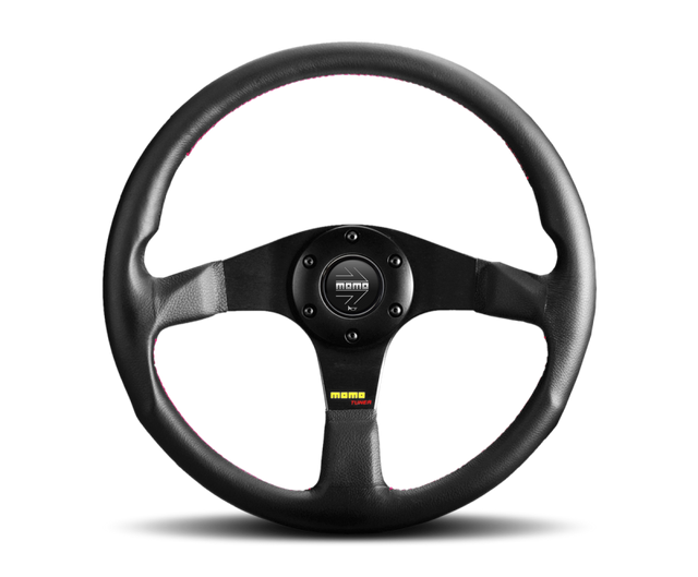 Momo Tuner Steering Wheel 320 mm - Black Leather/Red Stitch/Black Spokes MOMO Steering Wheels  AXOPROS