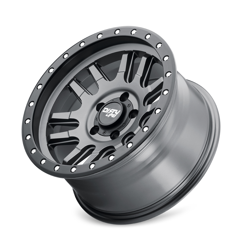 Dirty Life 9309 Canyon Pro 17x9/5x127 BP/-12mm Offset/71.5mm Hub Satin Graphite Wheel - Beadlock Dirty Life Wheels - Cast  AXOPROS