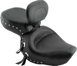Mustang 00-08 Honda VT1100 Sabre,97-08 Spirit,87-97 Shadow Wide Touring 1PC Seat w/Studs - Black Mustang Motorcycle One-Piece Motorcycle Seats  AXOPROS
