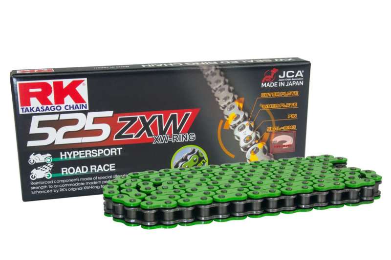 RK Chain MM525ZXW-120L XW-Ring - Green RK Chain Chains  AXOPROS