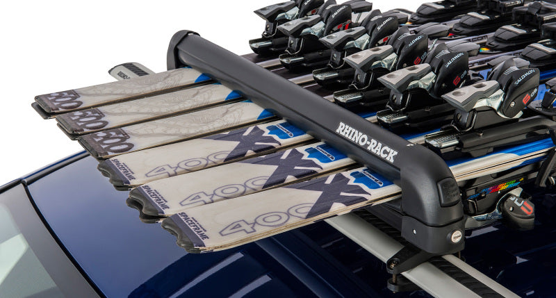 Rhino-Rack Universal Ski/Snowboard Carrier - Fits 6 Pairs of Skis or 4 Snowboards - Black Rhino-Rack Winter Sport Racks  AXOPROS