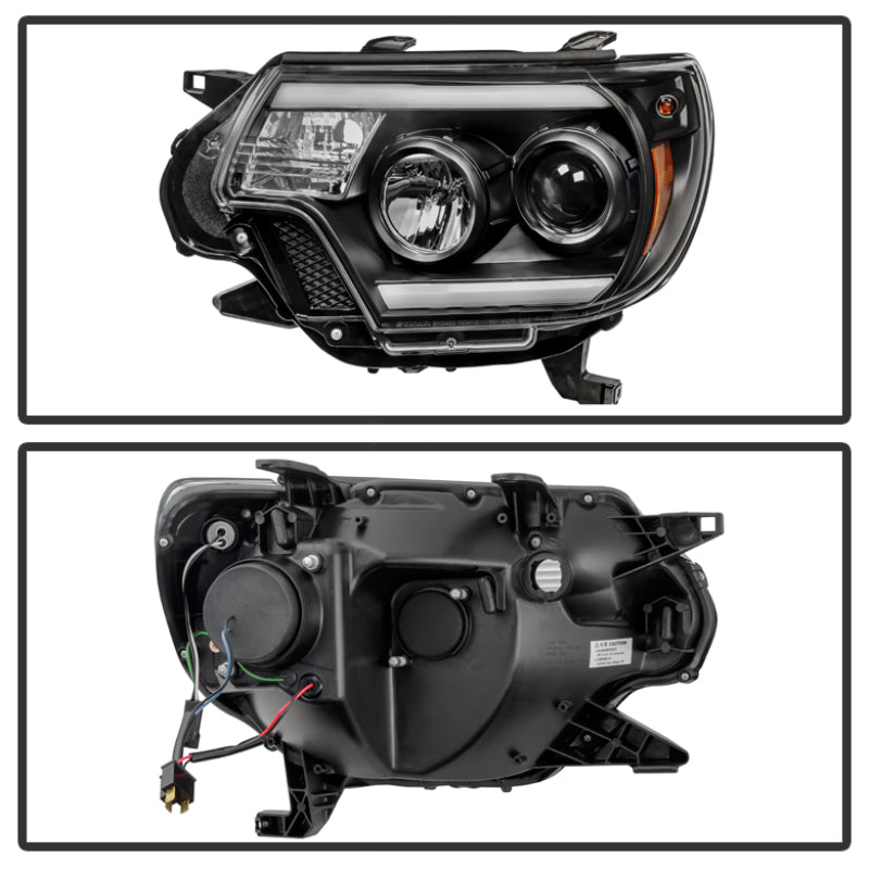 Spyder Toyota Tacoma 12-15 Projector Headlights Light Bar DRL Black PRO-YD-TT12-LBDRL-BK SPYDER Headlights  AXOPROS