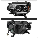 Spyder Toyota Tacoma 12-15 Projector Headlights Light Bar DRL Black PRO-YD-TT12-LBDRL-BK SPYDER Headlights  AXOPROS