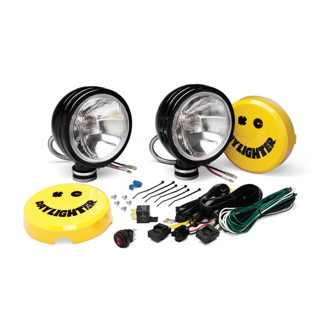 KC HiLiTES Daylighter 6in. Halogen Light 100w Spread Beam (Pair Pack System) - Black SS KC HiLiTES Light Bars & Cubes  AXOPROS