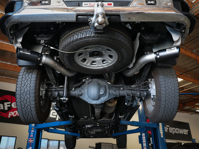 aFe aFe Large Bore-HD 4in 409SS DPF-Back Exhaust System w/Black Tip 20 GM Diesel Trucks V8-6.6L (td) L5P DPF Back aftermarket performance part