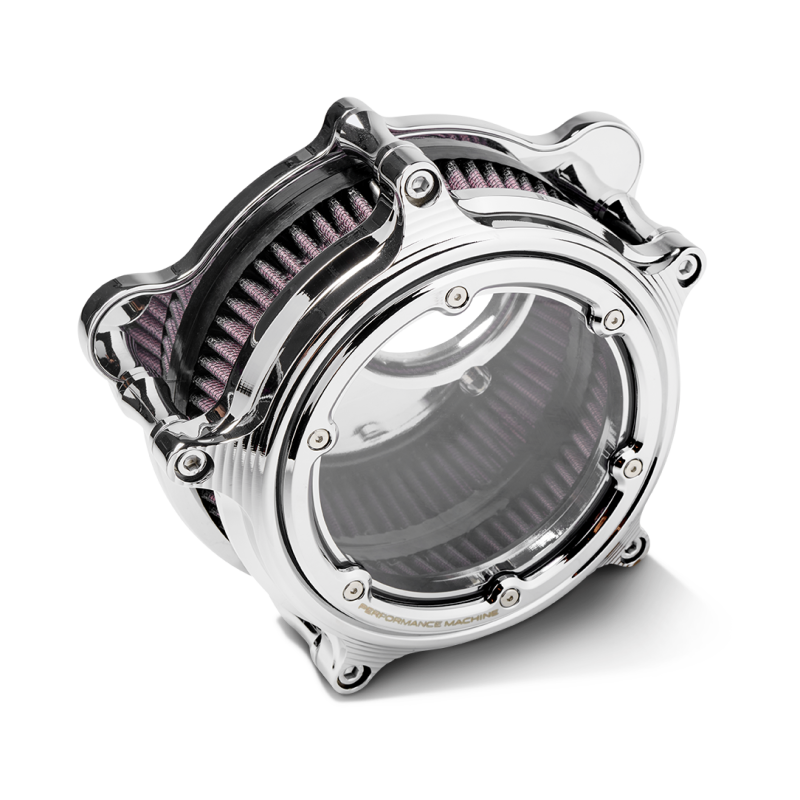 Performance Machine Vision Air Cleaner (W/ Bezel) - Chrome Performance Machine Air Filters - Direct Fit  AXOPROS