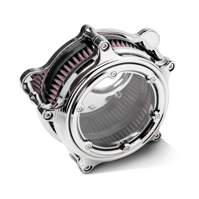 Performance Machine Vision Air Cleaner (W/ Bezel) - Chrome Performance Machine Air Filters - Direct Fit  AXOPROS