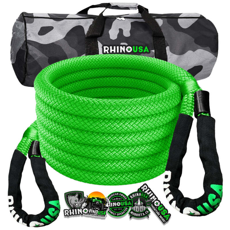 Rhino USA Kinetic Energy Recovery Rope (5/8In X 20Ft) Green Rhino USA Cargo Tie-Downs  AXOPROS