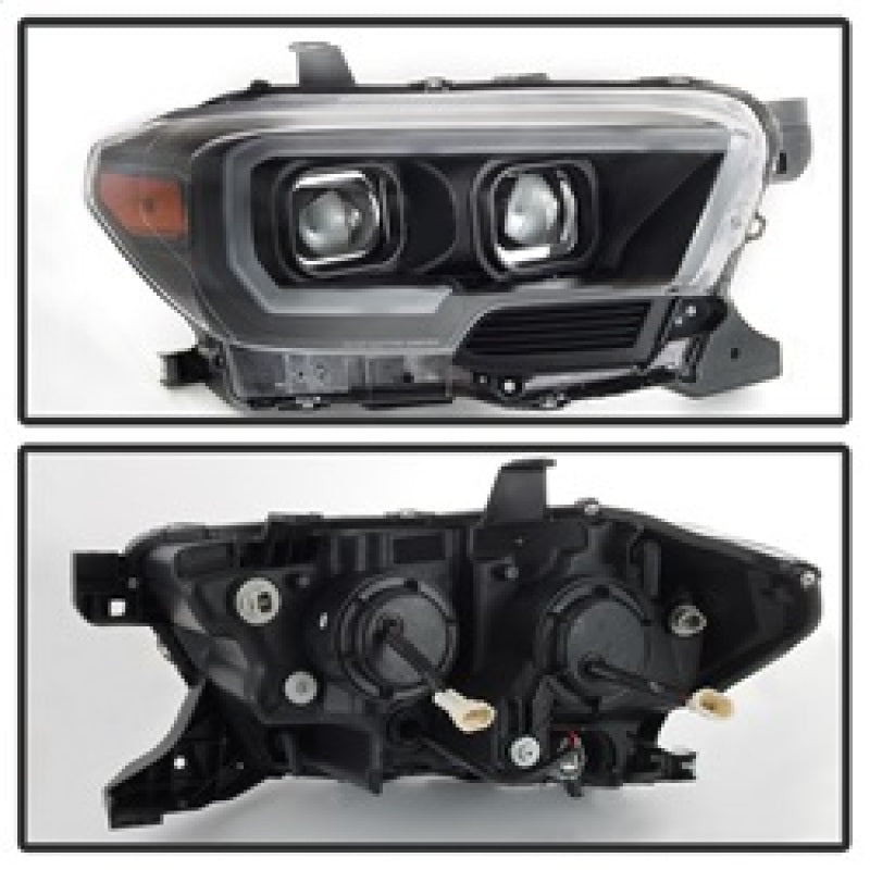 xTune Toyota Tacoma 16-18 DRL Light Bar Projector Headlights - Black PRO-JH-TTA16-LBDRL-BK SPYDER Headlights  AXOPROS