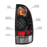 ANZO 2005-2015 Toyota Tacoma LED Taillights Black ANZO Tail Lights  AXOPROS
