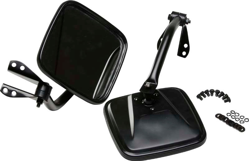 Kentrol 55-86 Jeep CJ Mirror Kit Pair- Powdercoat Black Kentrol Doors  AXOPROS