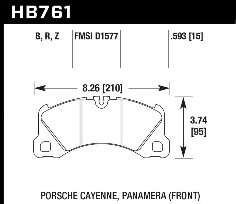 Hawk 10-13 Porsche Panamera / 12-15 Cayenne  Performance Ceramic Luxury & Touring Front Brake Pad Hawk Performance Brake Pads - Performance  AXOPROS
