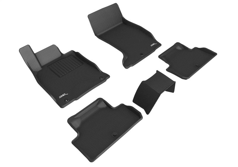 3D MAXpider 2019-2023 Genesis G70 AWD Kagu 1st & 2nd Row Floormats - Black 3D MAXpider Floor Mats - Rubber  AXOPROS