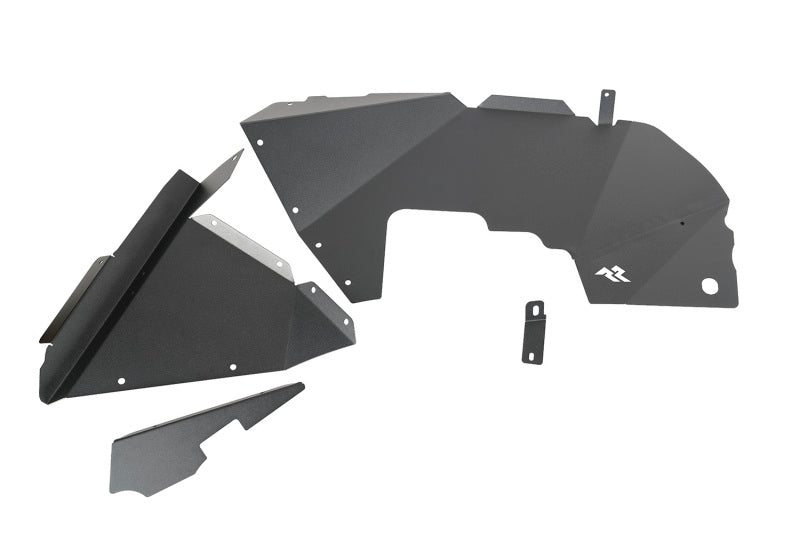 Rugged Ridge Inner Fender Liners Frnt Aluminum Black 18-20 Jeep Wrangler JL Rugged Ridge Fender Flares  AXOPROS