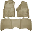 Husky Liners 2012 Dodge Ram 1500/2500/3500 Crew Cab WeatherBeater Combo Tan Floor Liners Husky Liners Floor Mats - Rubber  AXOPROS