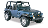 Bushwacker 87-95 Jeep Wrangler Cutout Style Flares 4pc Cutting Optional Not Renegade - Black Bushwacker Fender Flares  AXOPROS