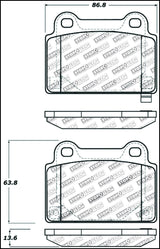 StopTech Performance 08+ Mitsubishi Evolution X Rear Brake Pads Stoptech Brake Pads - Performance  AXOPROS