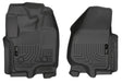 Husky Liners 12-15 Ford Super Duty Crew & Extended Cab WeatherBeater Front Row Black Floor Liners Husky Liners Floor Mats - Rubber  AXOPROS