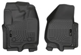 Husky Liners 12-15 Ford Super Duty Crew & Extended Cab WeatherBeater Front Row Black Floor Liners Husky Liners Floor Mats - Rubber  AXOPROS