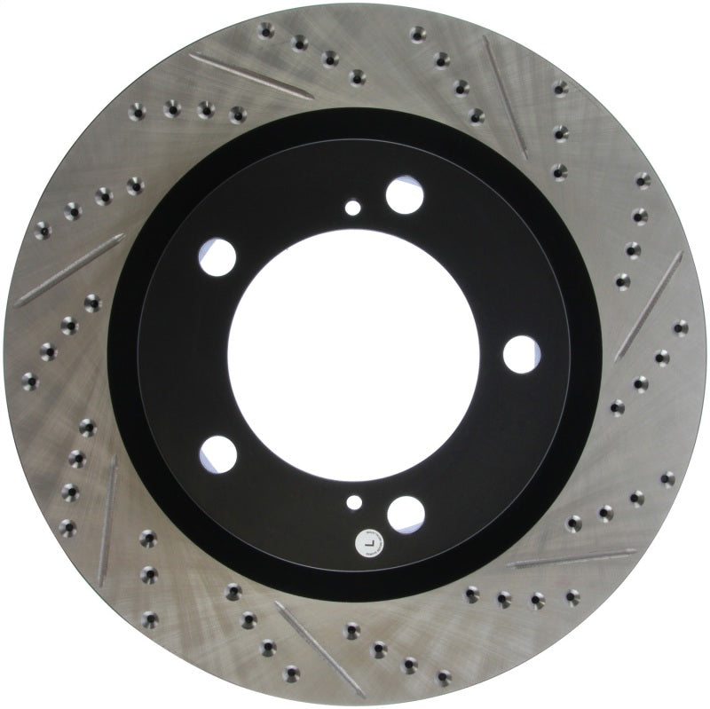 StopTech 07-09 Toyota Tundra / 08-09 Toyota Sequoia Front Left Slotted & Drilled Rotor Stoptech Brake Rotors - Slot & Drilled  AXOPROS