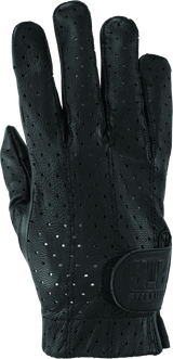 River Road Tucson Leather Perforated Gloves Black - Small River Road Gloves  AXOPROS