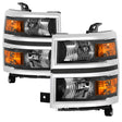 xTune 14-15 Chevy Silverado 1500 (New Body) OEM Style Headlights w/Trim - Blk (HD-JH-CS14-CC-BK) SPYDER Headlights  AXOPROS